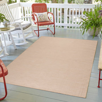 Quick Dry Solid Natural Beige Indoor/Outdoor Rug