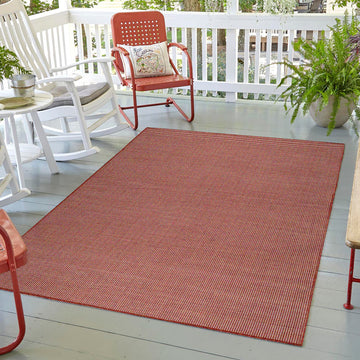 Suave Quick Dry Solid Red Indoor/Outdoor Rug