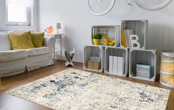 Easy Rugs Abstract Modern Contemporary Grey Blue Rug