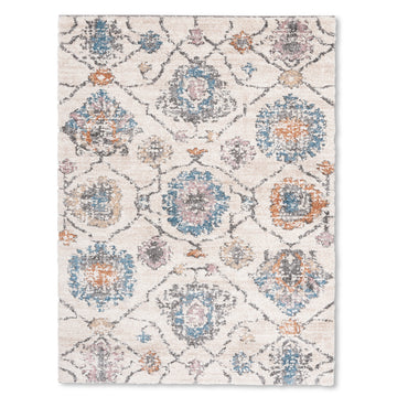 Premium Shag Indoor Ivory Grey Multi Area Rug