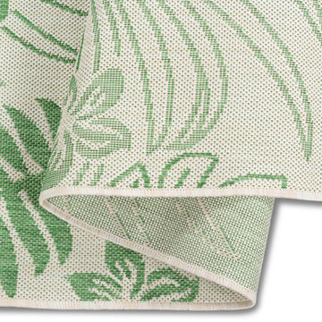 Havana Tropical Forest Green Leaves Patio Outdoor Rug
