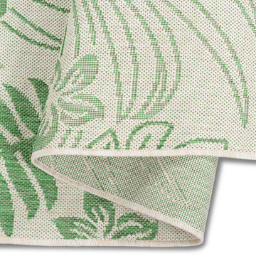 Easy Rugs Havana Tropical Leaves Green Patio Outdoor Rug