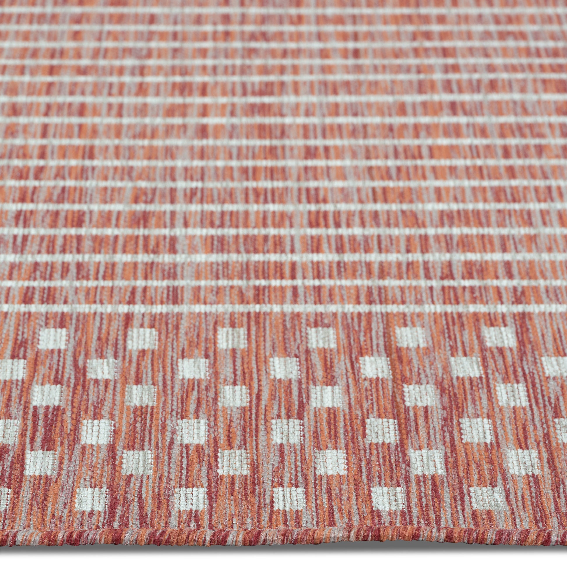 Easy Rugs Belize Modern Red Copper Weiss Geometric Patio Outdoor Rug