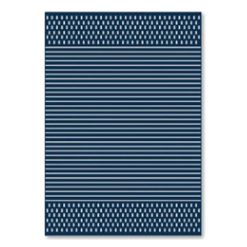 Easy Rugs Havana Modern Navy Blue Weiss Geometric Patio Outdoor Rug