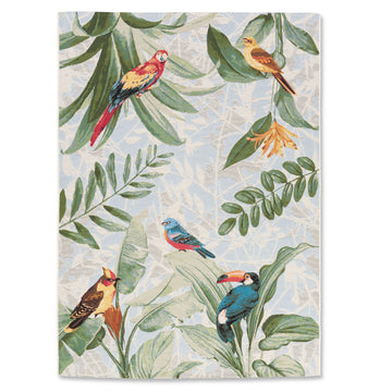 Flora Tropical Birds Leaves Quick Dry Patio Outdoor Rug