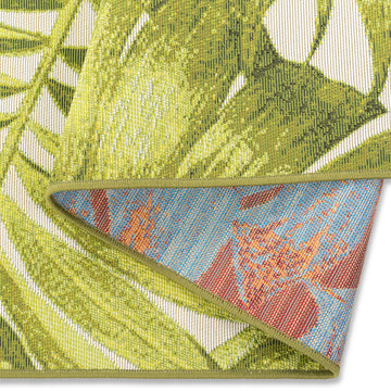 Easy Rugs Miami Quick Dry Green Leaves Patio Outdoor Rug