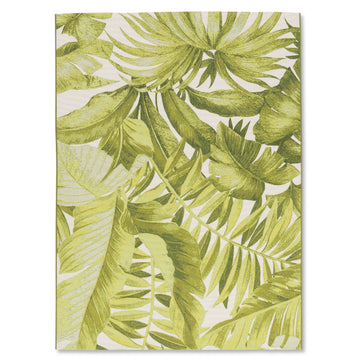 Flora Tropical Green Palm Leaves Quick Dry Patio Outdoor Rug