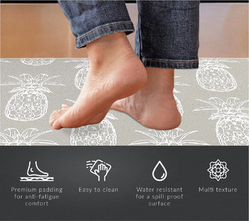 Eva Anti-Fatigue Waterproof Pineapple Comfort Kitchen Mat