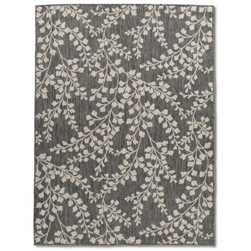 Giza Quick Dry Floral Beige Grey Reversible Patio Outdoor Rug