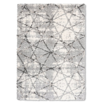 Easy Rugs Premium Shag Indoor Grey White Area Rug