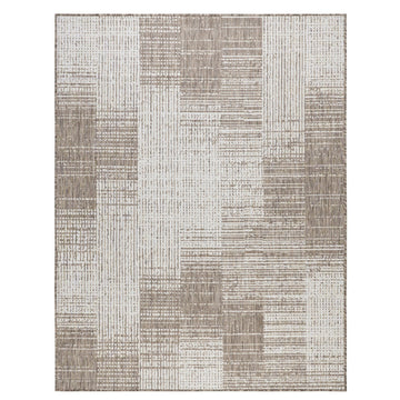 Revere Sand Ivory Striped Distressed Indoor/Outdoor Rug