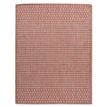 Easy Rugs Belize Modern Red Copper Weiss Geometric Patio Outdoor Rug