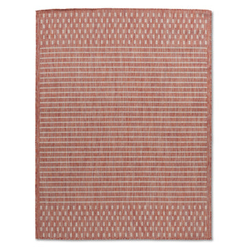 Havana Modern Geometric Weiss Red Patio Outdoor Rug