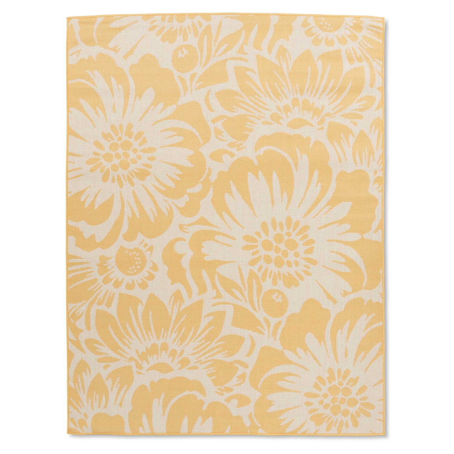 Easy Rugs Belize Modern Floral Yellow Weiss Patio Outdoor Rug