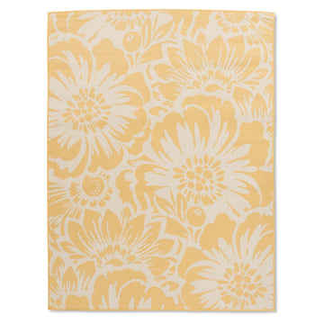Easy Rugs Belize Modern Floral Yellow Weiss Patio Outdoor Rug