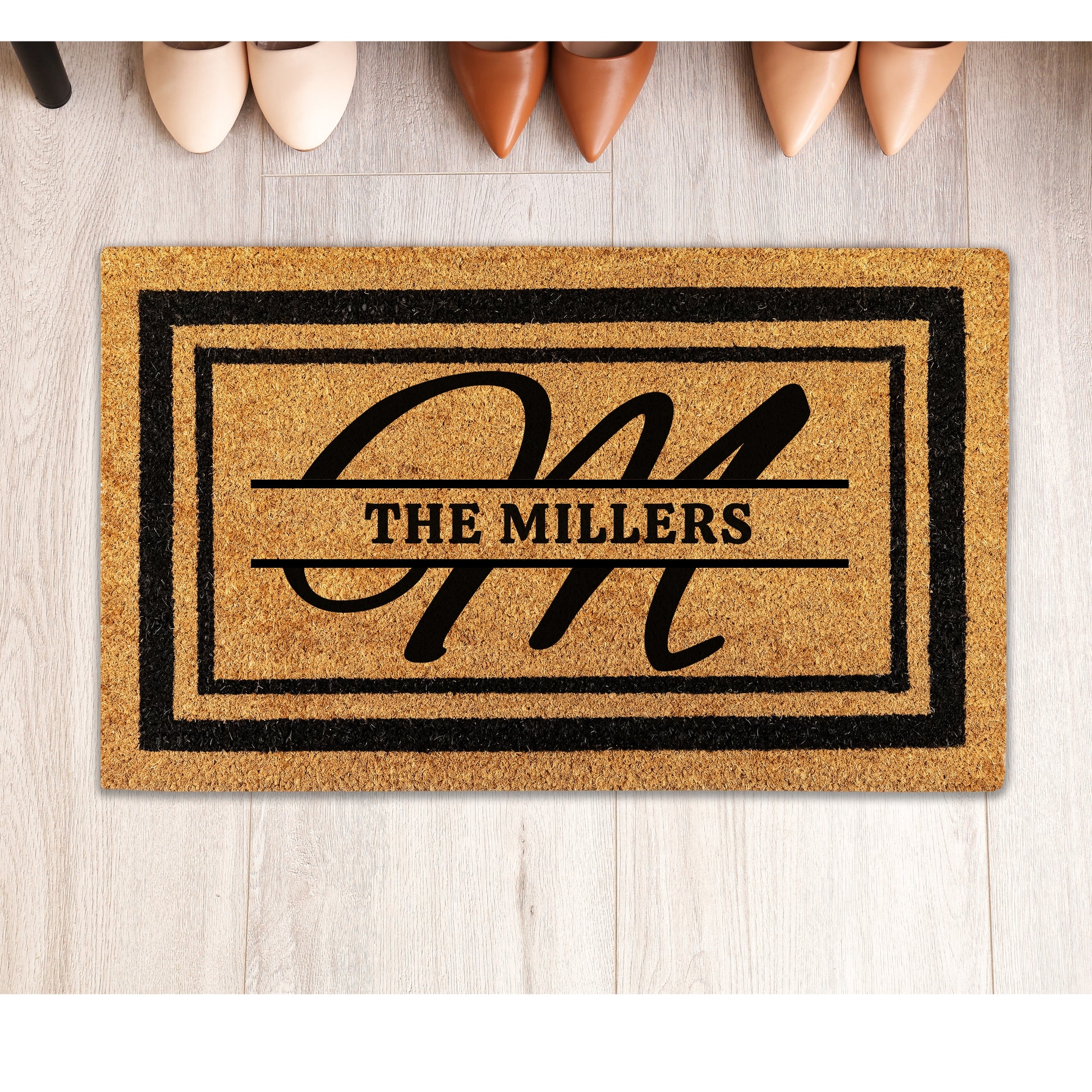 Custom Double Door Mat Personalized Doormat Family Name Non Slip Door Mat Outdoor Mat Rug House Warming Gift Wedding Birthday Gift