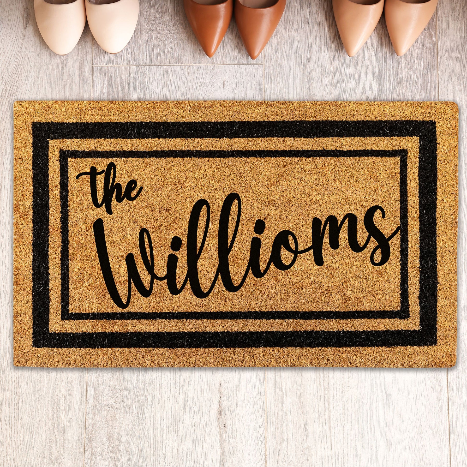 Custom Double Door Mat Personalized Doormat Family Name Non Slip Door Mat Outdoor Mat Rug House Warming Gift Wedding Birthday Gift