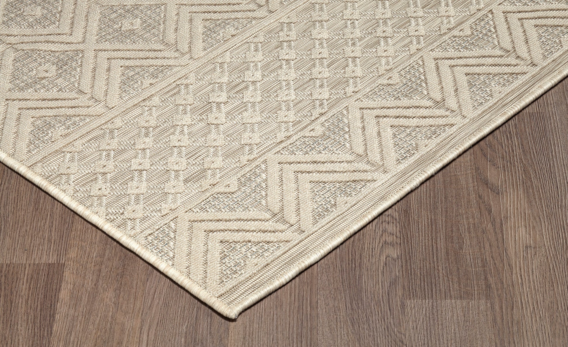 Easy Rugs Tranquil Geometric Ivory Grey Indoor Outdoor Rug