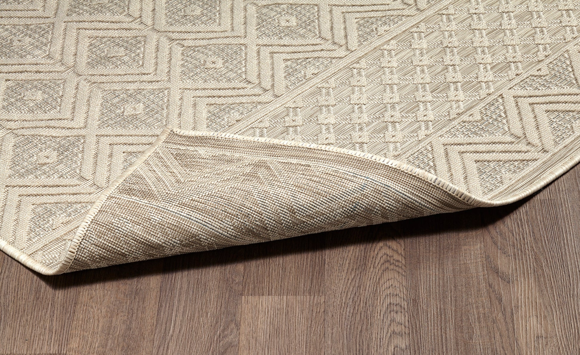 Easy Rugs Tranquil Geometric Ivory Grey Indoor Outdoor Rug