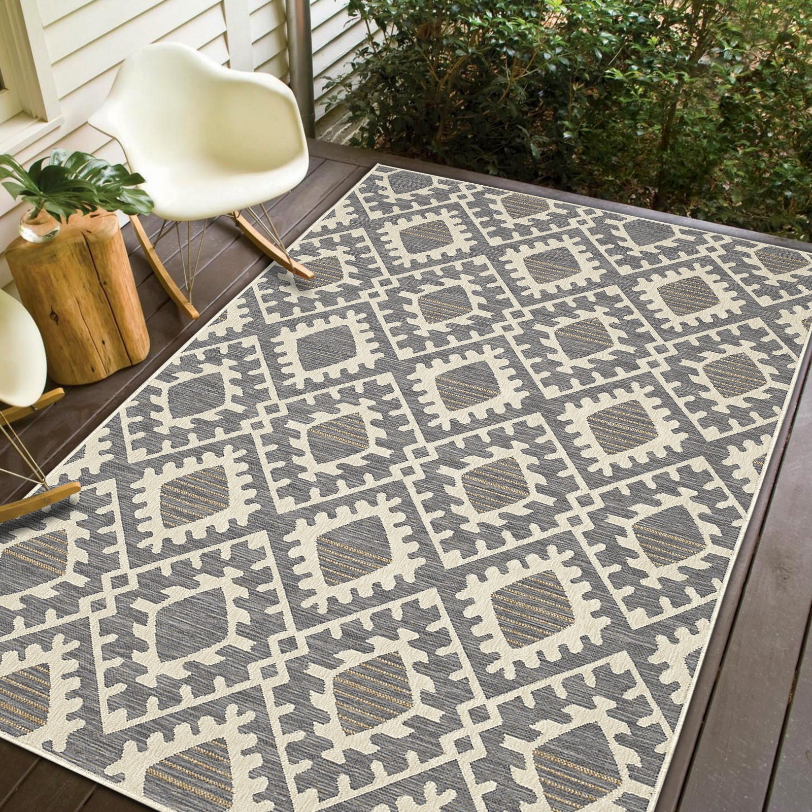 Easy Rugs Kingsley Beige Grey Indoor Outdoor Rug