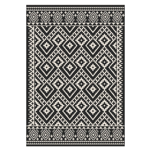 Easy Rugs Havana Modern Moroccan Black Weiss Patio Outdoor Rug