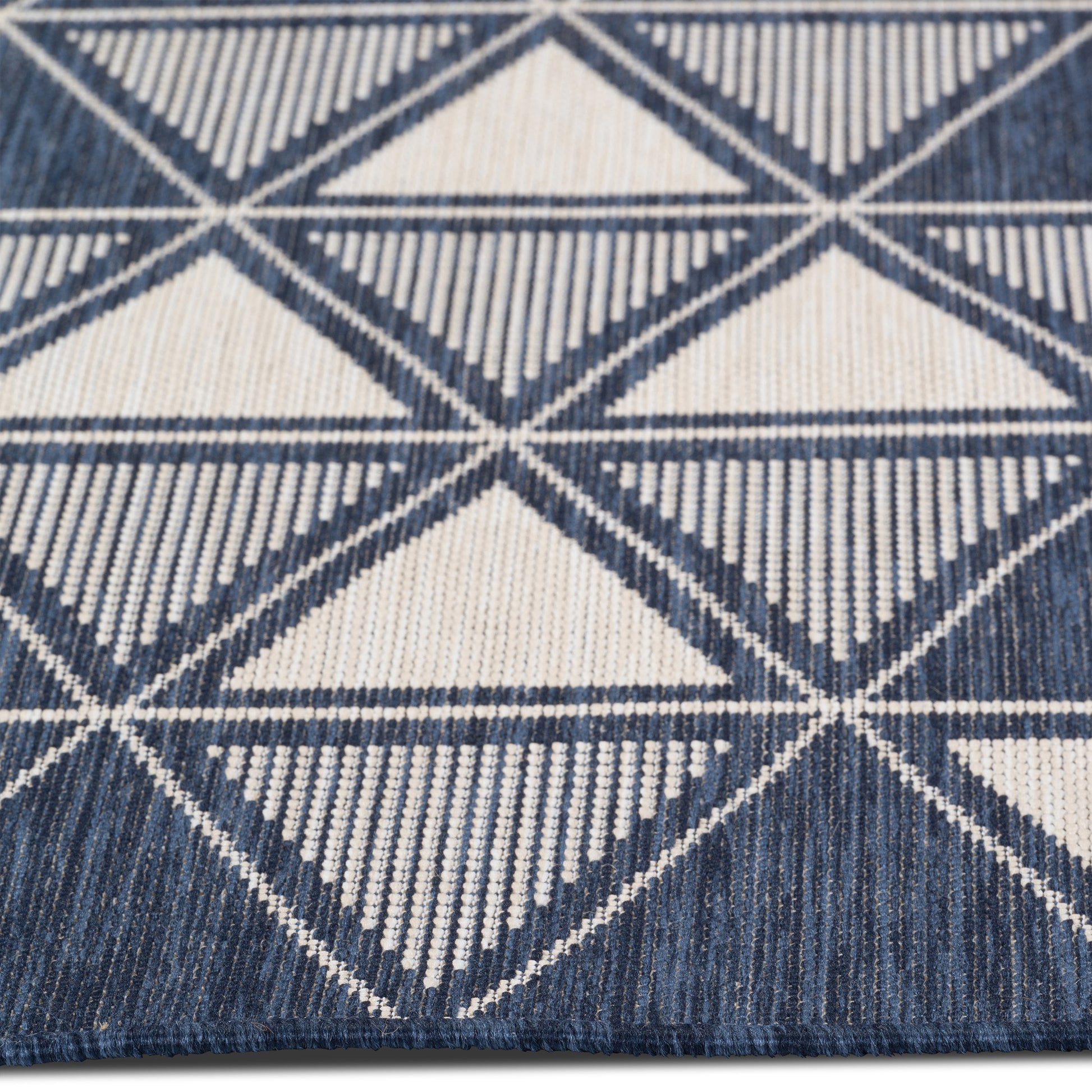 Easy Rugs Havana Modern Navy Blue Weiss Diamond Patio Outdoor Rug