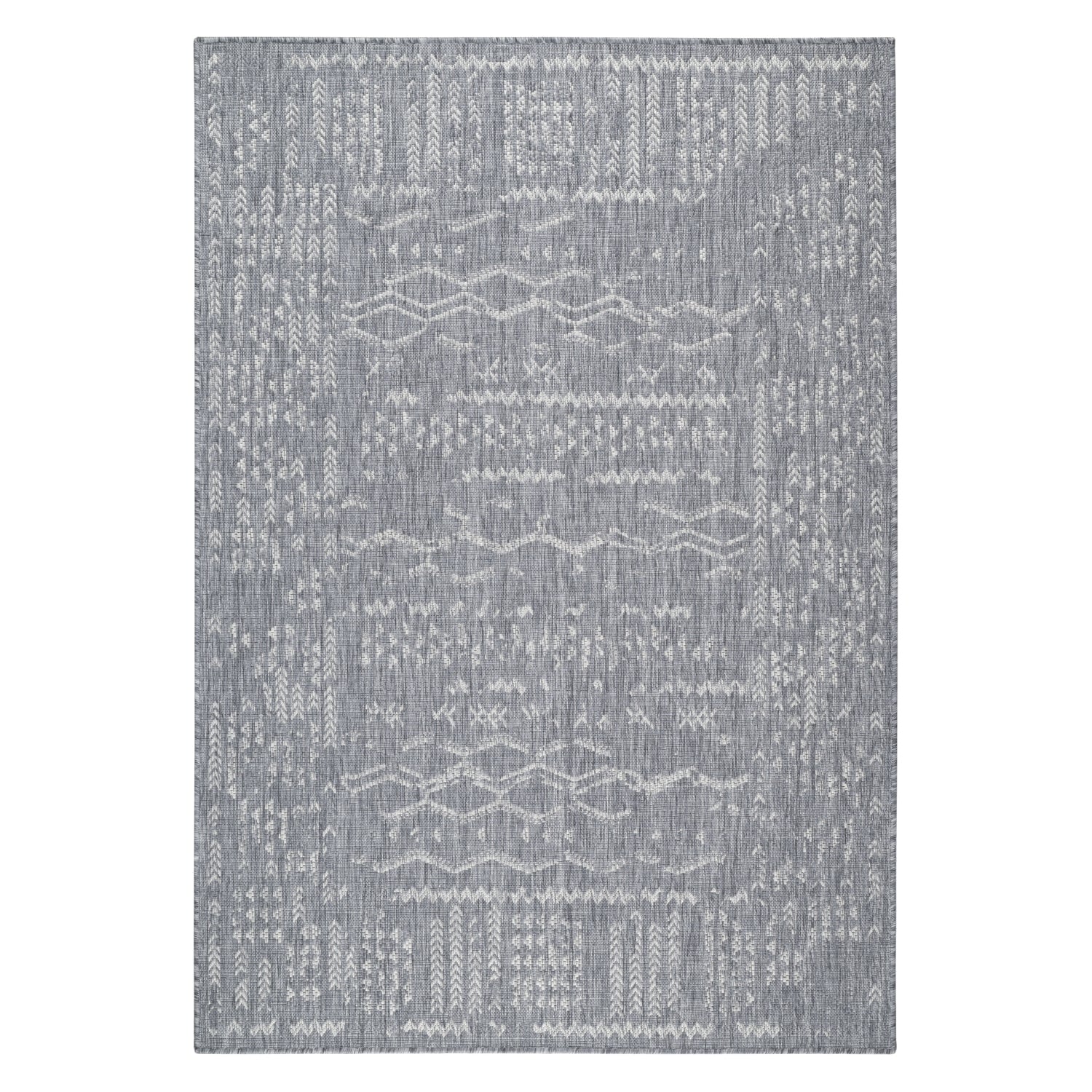 Revere Tribal Grey Distressed Indoor/Outdoor Rug